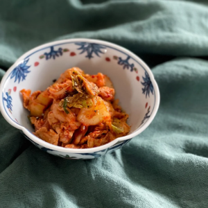 豚キムチ豆腐炒め