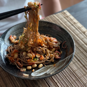 白菜キムチのお蕎麦